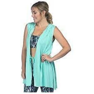 NWT pink lotus sleeveless hoodie size large